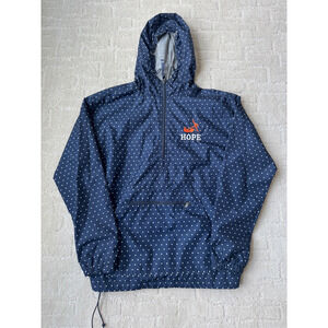 Hope College Full Zip Windbreaker Rain Jacket Hoodie Polka Dots